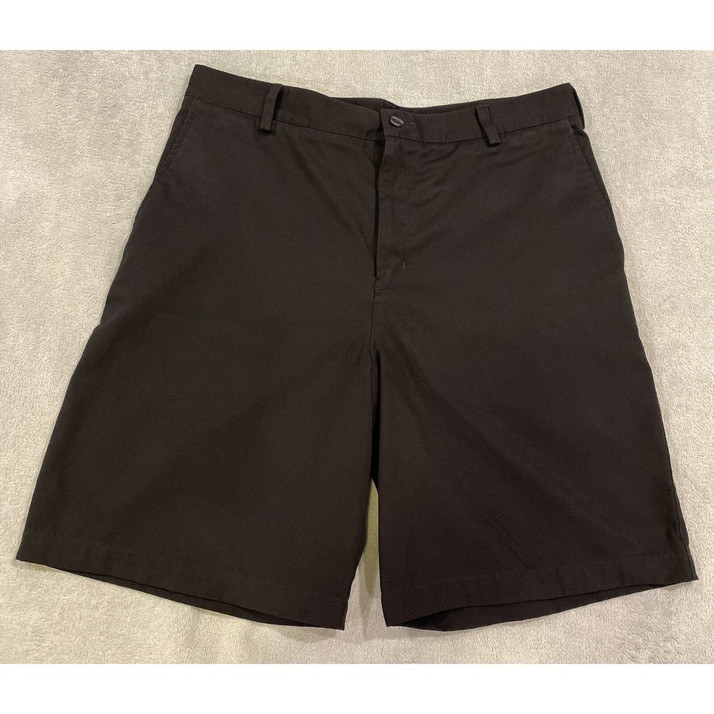 Nike Fit Dry Chino Golf Shorts Mens 34 Flat Front Stretch Swoosh Logo Outdoor